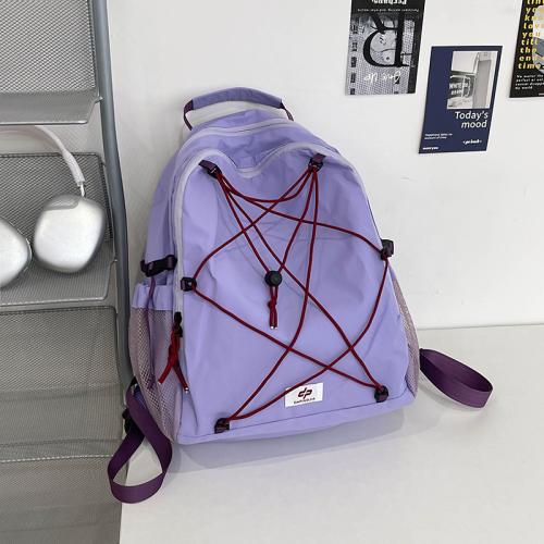 Retro Lightweight Schoolbag Large Capacity Casual Travel Backpack Solid Color