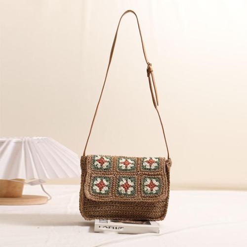 Papieren touw Crossbody Tas Koffie stuk