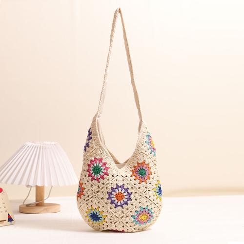 Colorful Flower Cotton Woven Bag New Casual Straw Woven Bag