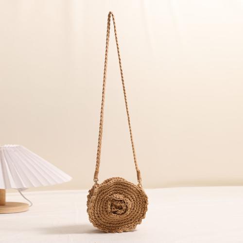 Round Crossbody Cotton Woven Bag New Handmade Crocheted Straw Bag