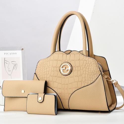 New Stitching Stone Pattern Bag Three-piece Set Fashion All-match Handbag