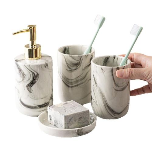 Ceramics Bathroom Accessories Set durable & multiple pieces white Set