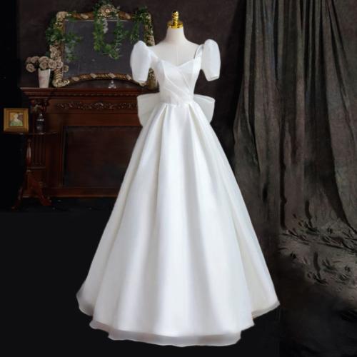 Polyester Robe de soirée nuptiale Blanc pièce