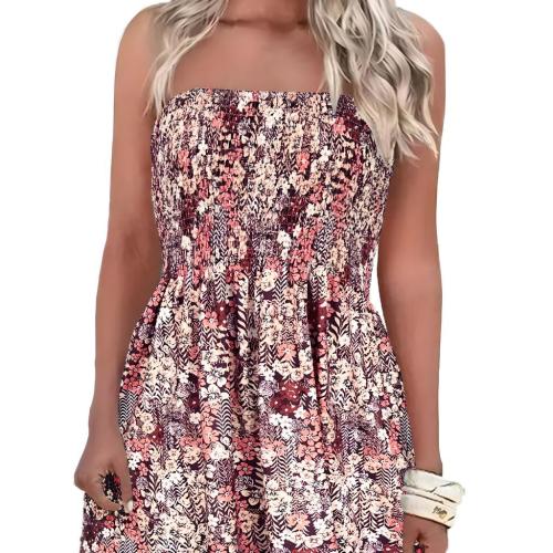 Polyester Slim Tube Top Dress & off shoulder printed PC