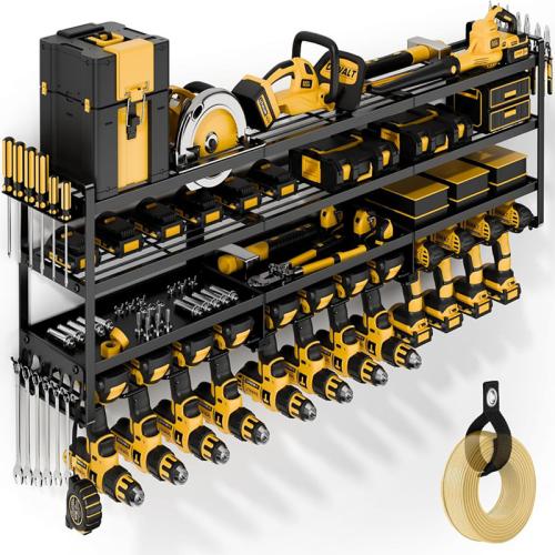 Iron multifunctional electric drill rack wall-mounted electric tool rack garage tool rack