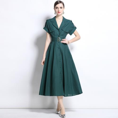 Poliéster Vestido de una pieza, verde,  trozo