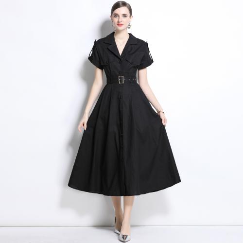 Polyester Einteiliges Kleid, Schwarz,  Stück