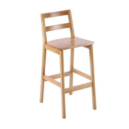 Solid wood backrest bar chair home modern simple high chair