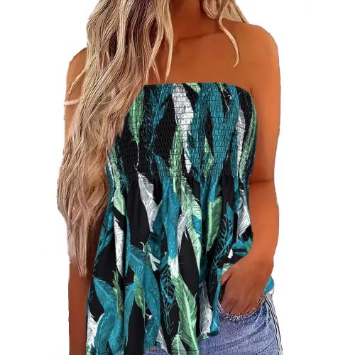 Polyester Slim Tube Top & off shoulder printed mixed colors PC