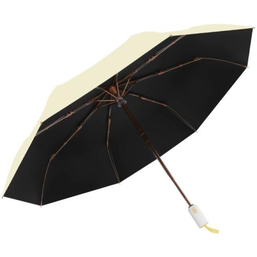 Automatic Folding Umbrella Women's Black Glue Anti-UV Sunlight Umbrella Sunlight and Rain Dual-Use