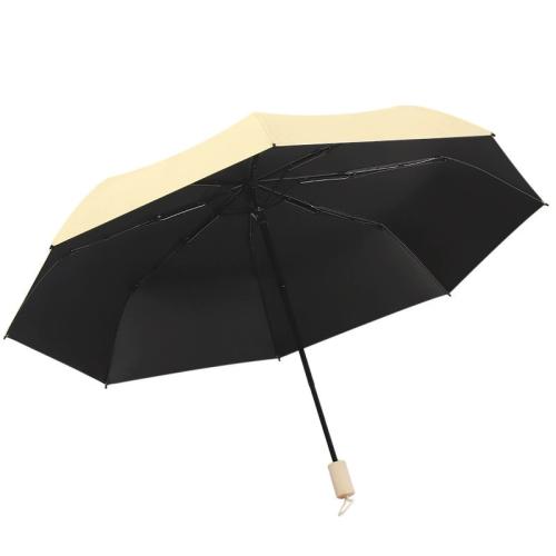 Three-fold manual handle umbrella solid color sunscreen UV protection rain-proof umbrella