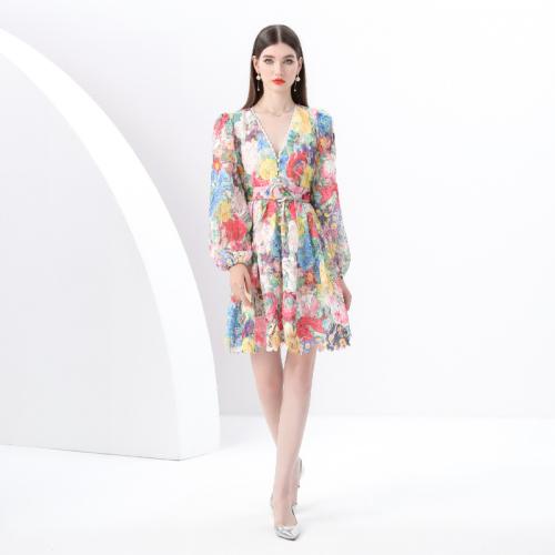 Polyester Robe d’une seule pièce Imprimé Floral pièce