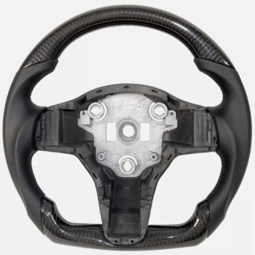 Flat Steering Wheel For 2016-2020 Tesla Model 3 Model Y Real Carbon Fiber NEW