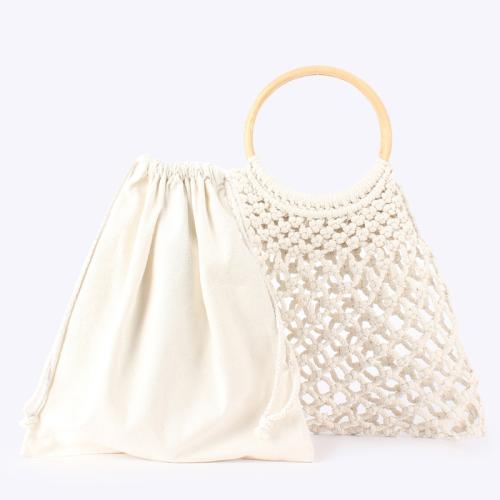 All-match Fashion Handmade Cotton Rope Woven Bag Beach Travel Bag Hand Bag