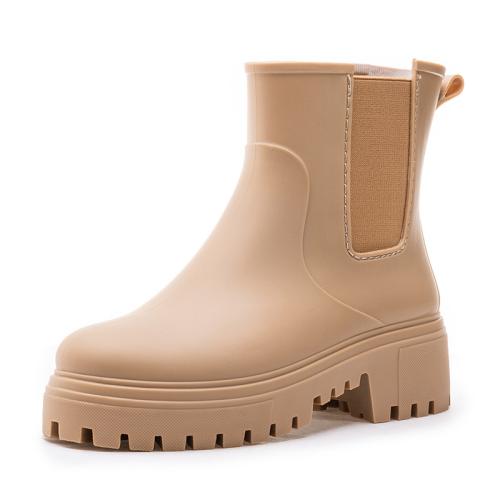 New women's elastic rain boots wear-resistant waterproof non-slip rain outdoor