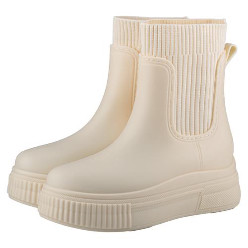 Solid Color Rain Boots Simple Fly-woven All-match Short Boots Waterproof Non-slip Thick-soled Rain Boots