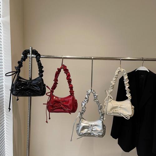 PU Leather Handbag with hanging ornament & durable & attached with hanging strap Solid PC