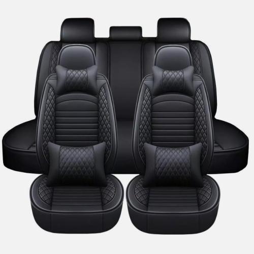 For Mercedes-Benz Full Set PU Leather Car 5 Seat Covers Front Rear Protector Pad