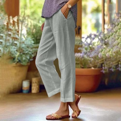 Cotton Linen Wide Leg Trousers & Plus Size Women Casual Pants & with pocket PC