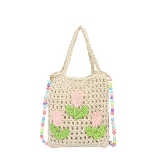 2024 New Tulip Wool Handmade Woven Bag Cute Flower Knitted Bag