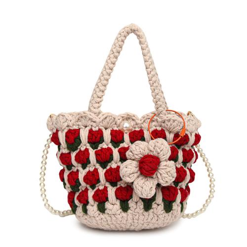 Finished Tulip Bag Sweet Hand-crocheted Women's Bag  Large-capacity Shoulder Bag