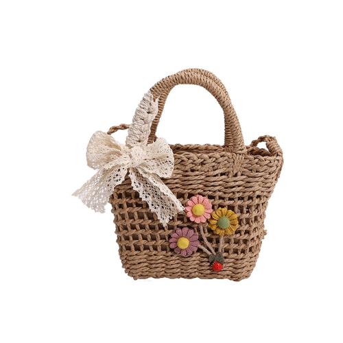 Handmade straw bag fashionable simple lace bag new versatile cute woven handbag