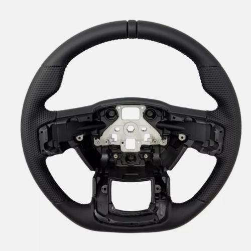 Black Sports Flat Steering Wheel V2 Black Ring for 2015-2020 Ford F150