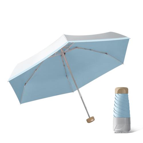 New Sun Umbrella Titanium Silver Sun Protection Five Fold 6 Bone Ultra Light UV Protection