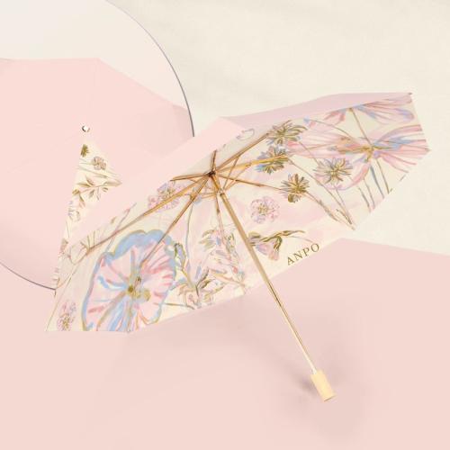 Foldable Sunshade Umbrella UV Protection Polyester Fabric Umbrella