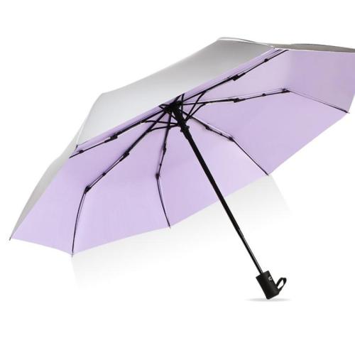 Automatic Titanium Silver Sunshade Umbrella Women's UV Protection Umbrella