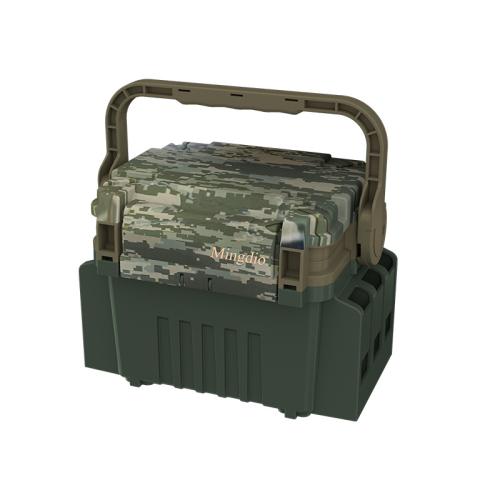 Camouflage Fishing Box Multifunctional Double Layer 7L Outdoor Fishing Box Full Set