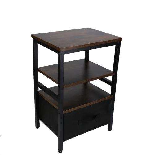 Wood & Iron Multilayer Side Table for storage PC