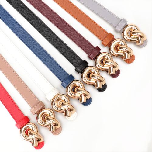 Casual Smooth Buckle Women's Belt Simple Decorative PU Leather Belt for Jeans