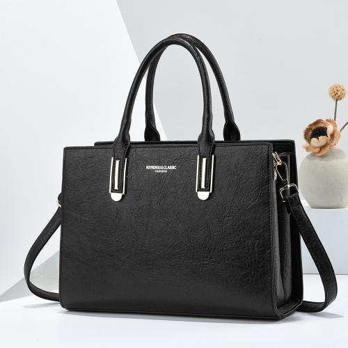 PU Leather hard-surface & Easy Matching Handbag attached with hanging strap Solid PC