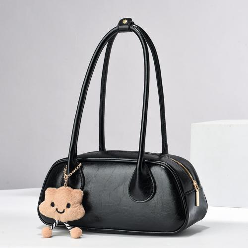 PU Leather Concise & Easy Matching Handbag with hanging ornament Solid PC