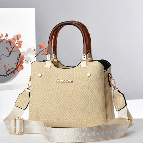 PU Leather hard-surface & Easy Matching Handbag attached with hanging strap Solid PC