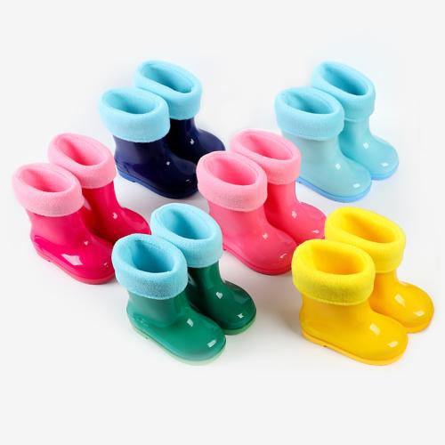 Jelly solid color children's rain boots  non-slip water shoes rubber shoes