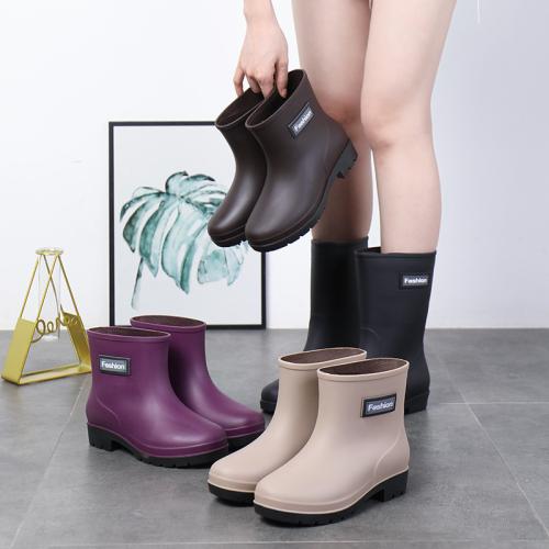 New Fashionable Women's Rain Boots Warm Outer Wear Adult Women's Rubber Shoe Covers