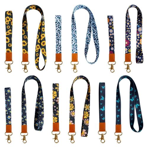 Thickened Sunflower Leopard Print Butterfly Polyester Mobile Phone Lanyard