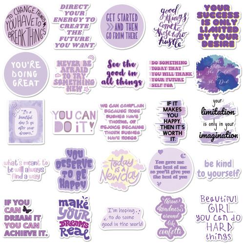 PVC Rubber DIY Decorative Sticker waterproof mixed pattern purple Bag