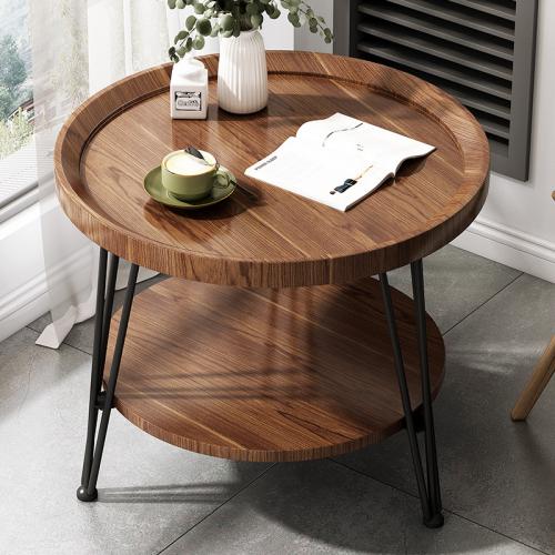 Metal & Wood Fiber Tea Table brown PC