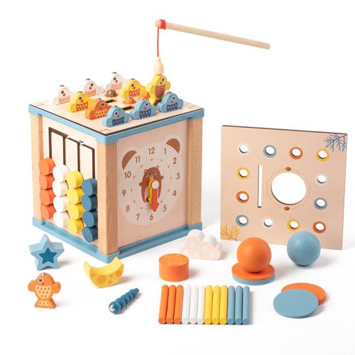 木製 キッズ木製ジオメトリマッチングパズル 箱