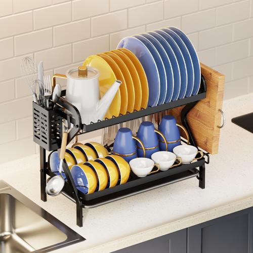 Metal Multifunction Kitchen Drain Rack black PC