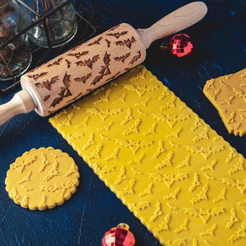 Beech wood Rolling Pin Halloween Design PC