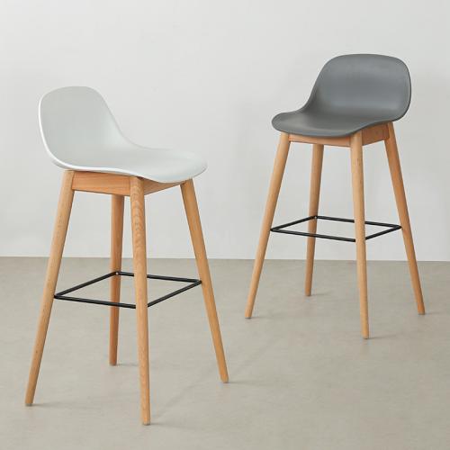 Polypropylene-PP & Wood & Iron Bar Stool PC