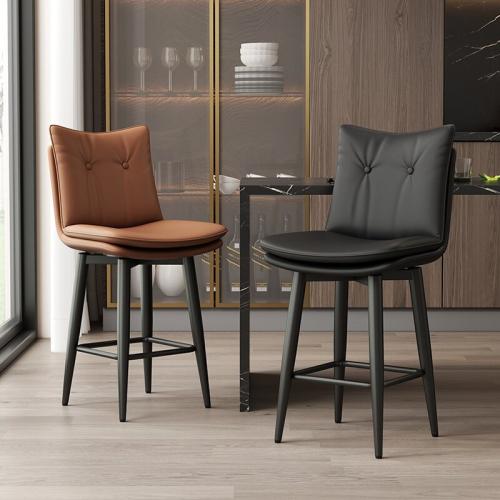 Carbon Steel & Sponge & PU Leather Bar Stool rotatable PC
