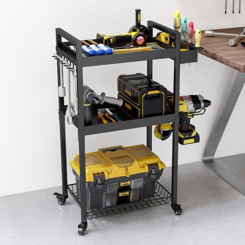 Metal Storage Rack with caster black PC