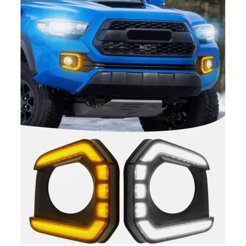 LED Fog Lights Assemblies DRL Daytime Running Lights Amber for 2016-2023 Tacoma