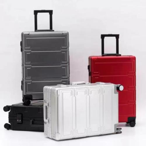 Aluminium Alloy separating dry and moist Suitcase & waterproof Polyester Peach Skin PC