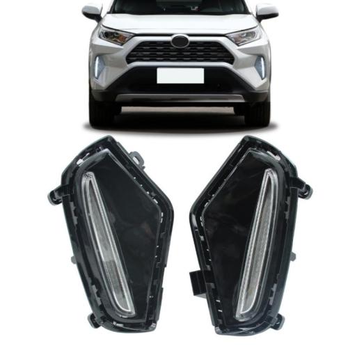 For Toyota RAV4 2019-2024 LED Double Color DRL Fog Lights W/Turn Signal Function